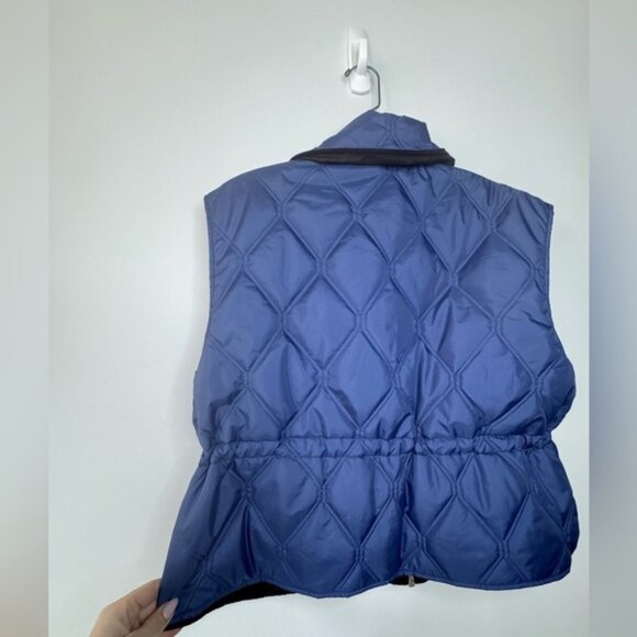 Ganni Reversible Quilted Vest Blue/Brown – Brand New - Picture 11 of 17